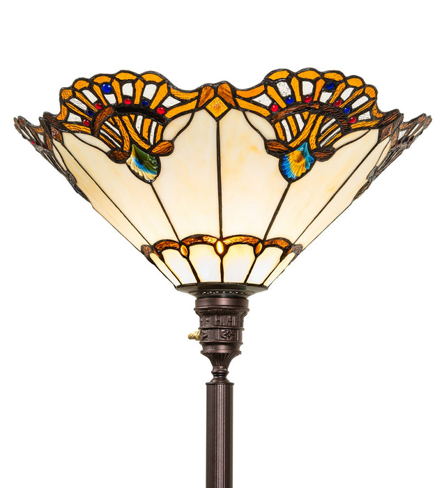 Meyda Tiffany - 271651 - One Light Torchiere - Shell With Jewels - Mahogany Bronze