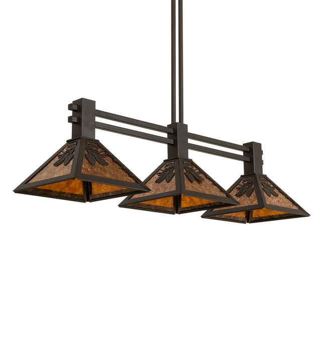 Meyda Tiffany - 272672 - Three Light Island Pendant - Whispering Pines - Oil Rubbed Bronze