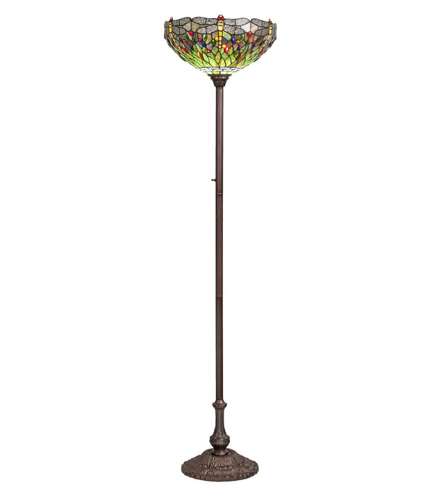 Meyda Tiffany - 272748 - One Light Torchiere - Tiffany Hanginghead Dragonfly