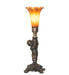 Meyda Tiffany - 273016 - One Light Mini Lamp - Amber Pond Lily - Antique Brass