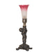 Meyda Tiffany - 273017 - One Light Mini Lamp - Pink/White Tiffany Pond Lily - Antique Brass