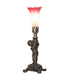 Meyda Tiffany - 273017 - One Light Mini Lamp - Pink/White Tiffany Pond Lily - Antique Brass