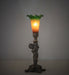 Meyda Tiffany - 273018 - One Light Mini Lamp - Amber/Green Tiffany Pond Lily - Antique Brass