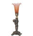 Meyda Tiffany - 273019 - One Light Mini Lamp - Amber/Purple Tiffany Pond Lily - Antique Brass