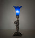 Meyda Tiffany - 273020 - One Light Mini Lamp - Blue Tiffany Pond Lily - Antique Brass