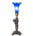 Meyda Tiffany - 273020 - One Light Mini Lamp - Blue Tiffany Pond Lily - Antique Brass