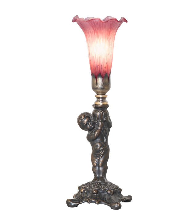 Meyda Tiffany - 273021 - One Light Mini Lamp - Lavender Tiffany Pond Lily - Antique Brass