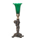 Meyda Tiffany - 273022 - One Light Mini Lamp - Green Tiffany Pond Lily - Antique Brass