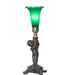 Meyda Tiffany - 273022 - One Light Mini Lamp - Green Tiffany Pond Lily - Antique Brass