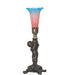 Meyda Tiffany - 273023 - One Light Mini Lamp - Pink/Blue Tiffany Pond Lily - Antique Brass