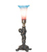 Meyda Tiffany - 273023 - One Light Mini Lamp - Pink/Blue Tiffany Pond Lily - Antique Brass