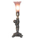 Meyda Tiffany - 273024 - One Light Mini Lamp - Purple Iridescent Pond Lily - Antique Brass