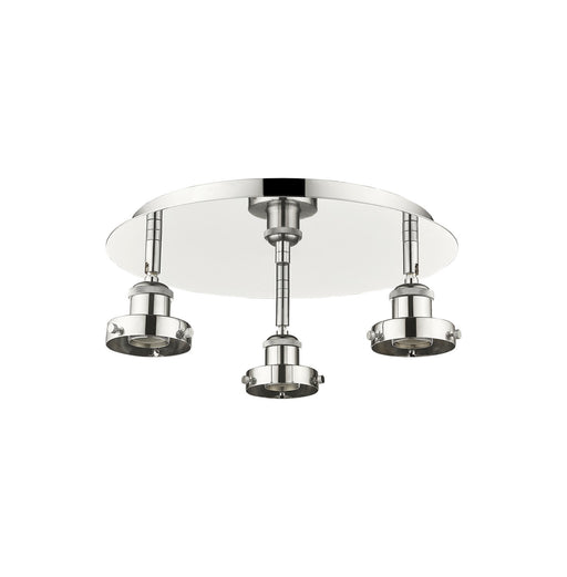 Innovations - 916-3C-PN - Three Light Flush Mount - Downtown Urban - Polished Nickel