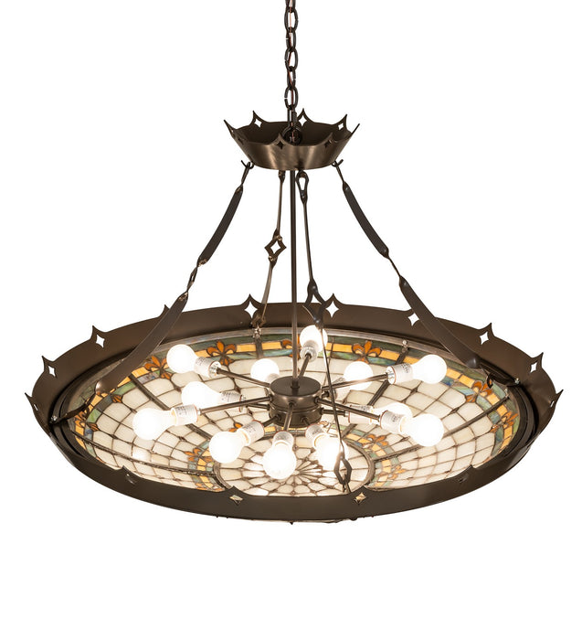 Meyda Tiffany - 271680 - 12 Light Pendant - Fleur-De-Lite - Timeless Bronze