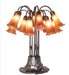 Meyda Tiffany - 273103 - 12 Light Table Lamp - Amber Tiffany Pond Lily - Mahogany Bronze