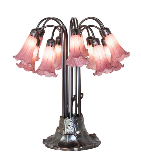 Lavender Tiffany Pond Lily 12 Light Table Lamp