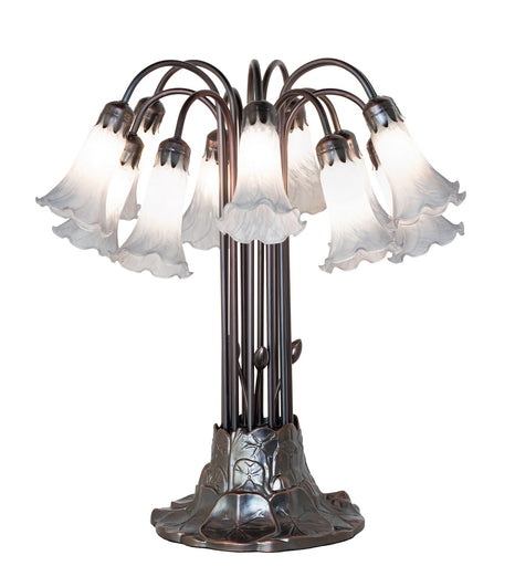 Gray Tiffany Pond Lily 12 Light Table Lamp