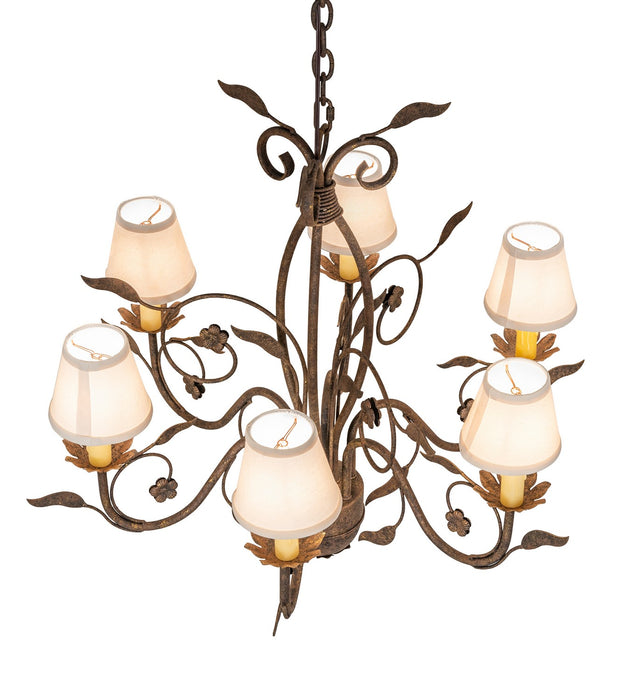 Meyda Tiffany - 270774 - Six Light Chandelier - Bordeaux - Antiquity