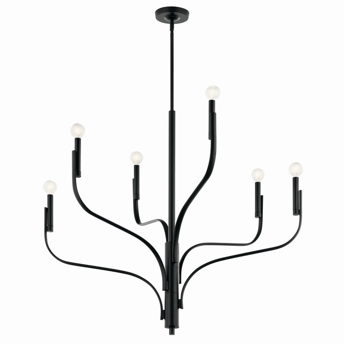 Kichler - 52673BK - Six Light Chandelier - Livadia - Black