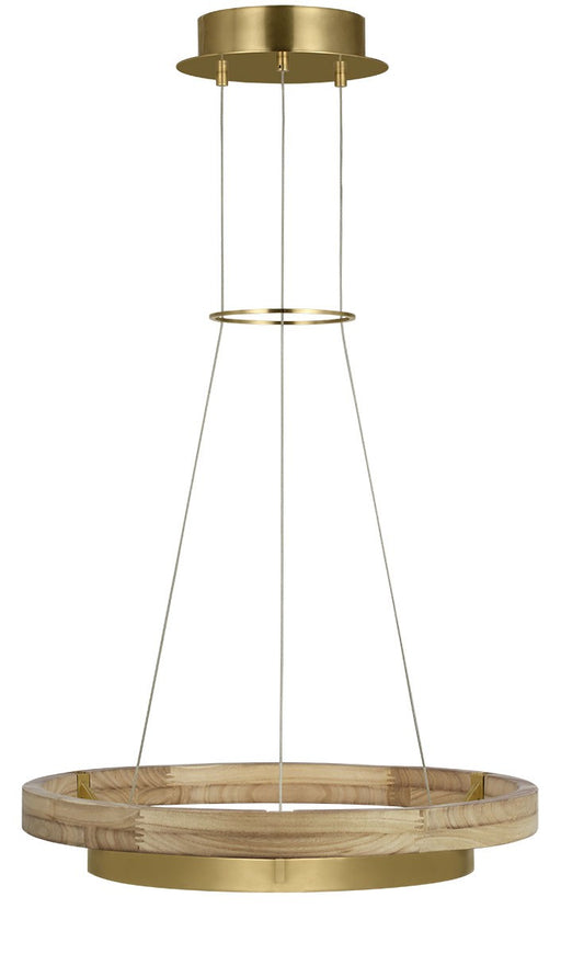 Visual Comfort Modern - 700GRC24HABNO-LED930 - LED Chandelier - Grace - Hand Rubbed Antique Brass/Natural Oak