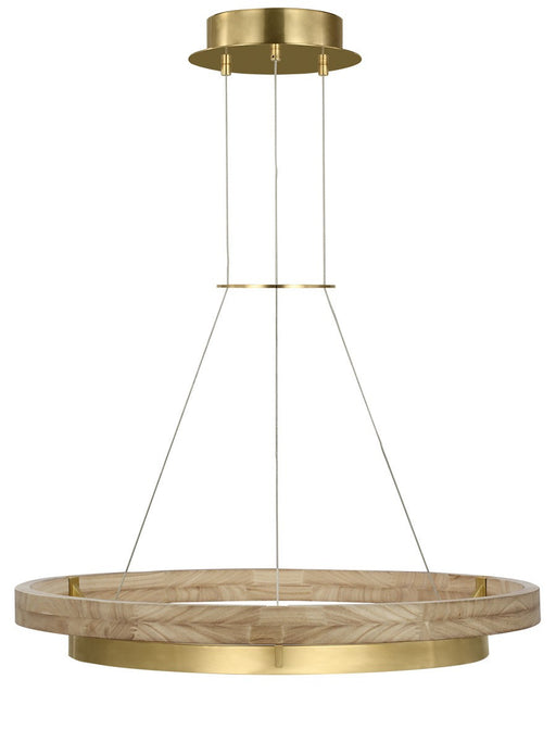 Visual Comfort Modern - 700GRC30HABNO-LED930 - LED Chandelier - Grace - Hand Rubbed Antique Brass/Natural Oak