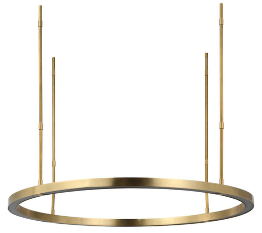 Stagger LED Chandelier Hand Rubbed Antique Brass