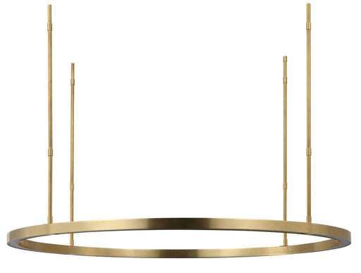 Stagger LED Chandelier Hand Rubbed Antique Brass