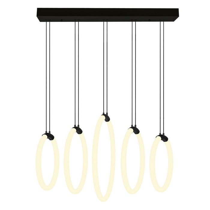 CWI Lighting - 1273P23-5-101-RC - LED Chandelier - Hoops - Black