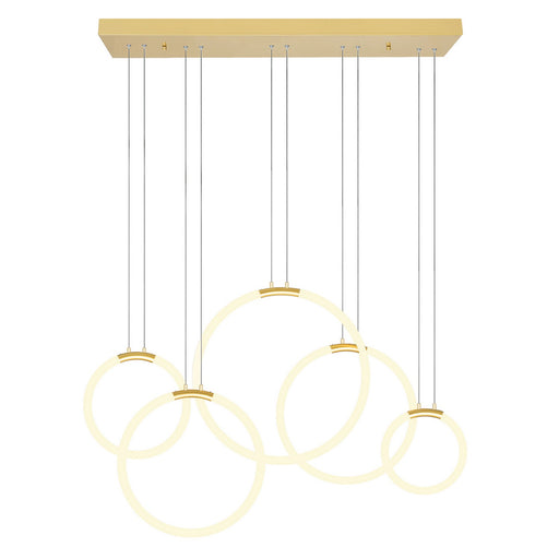 CWI Lighting - 1273P44-5-602-RC - LED Chandelier - Hoops - Satin Gold