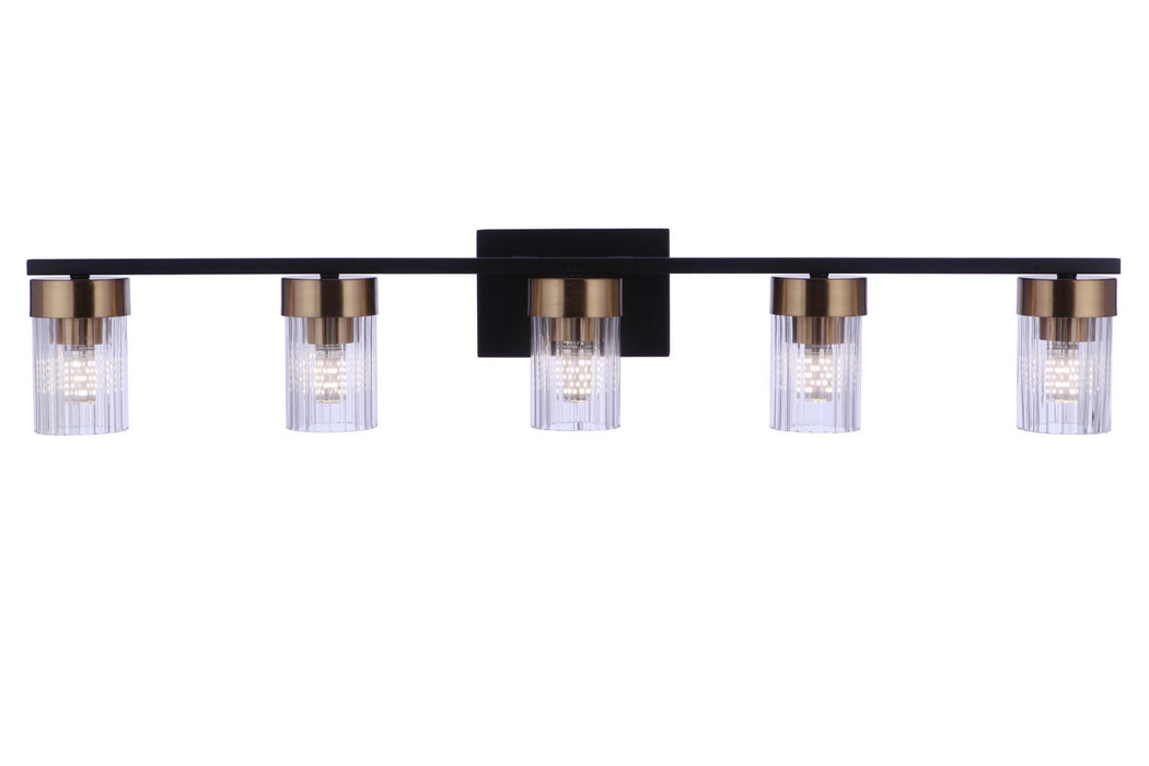 Craftmade - 11835FBSB5 - Five Light Vanity - Bond Street - Flat Black/Satin Brass