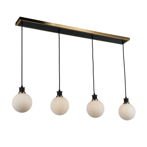 Artcraft - AC11874WH - Four Light Island/Pool Table - Gem - Black and Brushed Brass