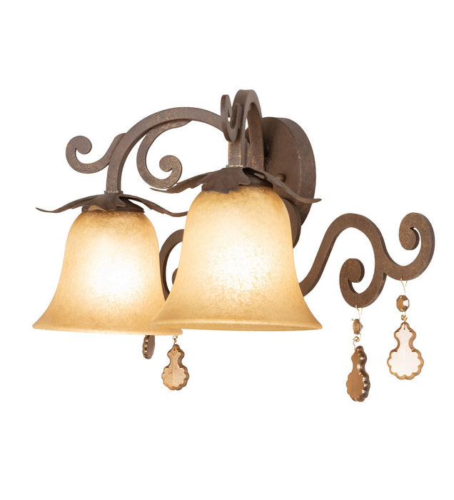 Meyda Tiffany - 120185 - Two Light Wall Sconce - Christiana - Pompeii Gold