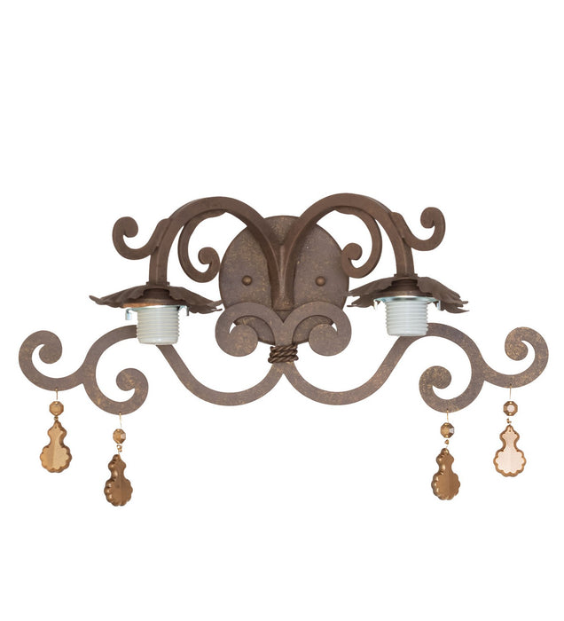 Meyda Tiffany - 120185 - Two Light Wall Sconce - Christiana - Pompeii Gold