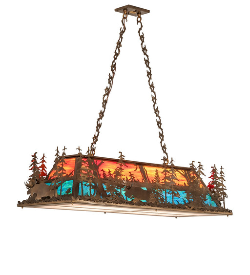 Meyda Tiffany - 274075 - Six Light Pendant - Moose Through The Trees - Antique Copper