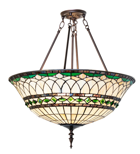 Tiffany Roman Three Light Semi-Flushmount