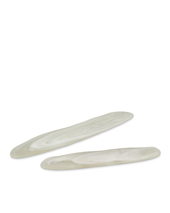 Currey and Company - 1200-0754 - Tray Set of 2 - Milky - White/Frosted