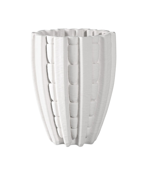 Currey and Company - 1200-0787 - Vase - Fluted - White