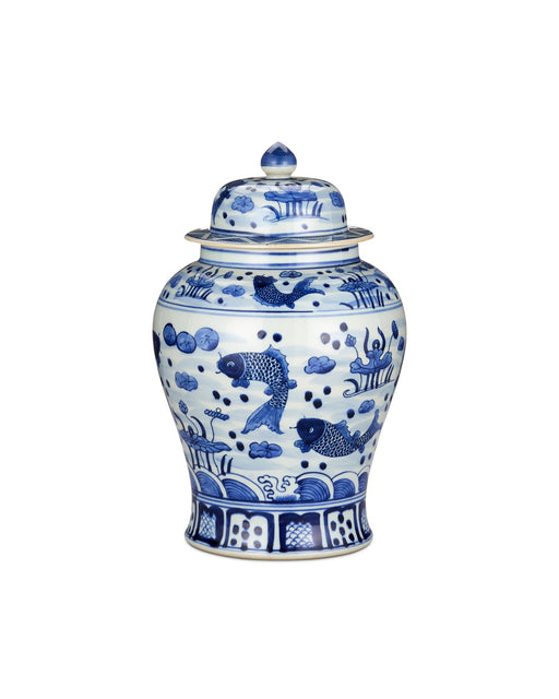Currey and Company - 1200-0839 - Jar - South Sea - Imperial Blue/Off White