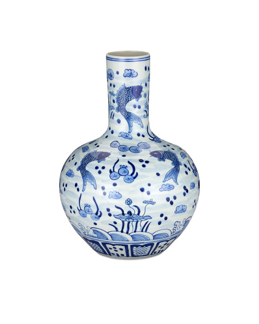Currey and Company - 1200-0840 - Vase - South Sea - Imperial Blue/Off White