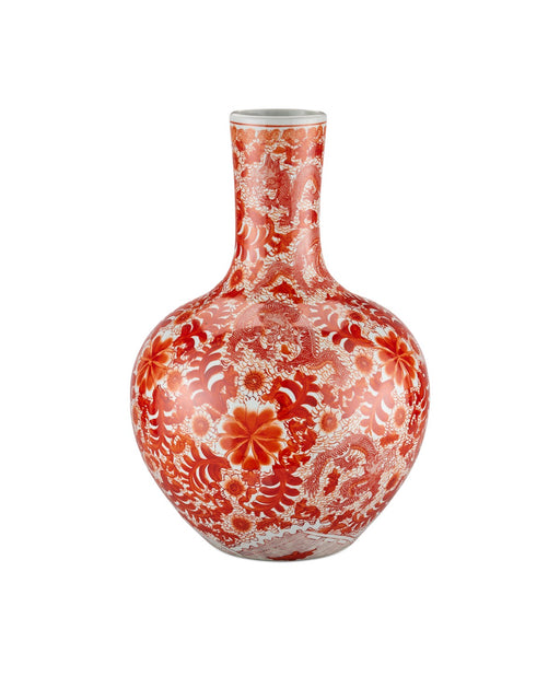 Currey and Company - 1200-0845 - Vase - Biarritz - Imperial Red/Off White