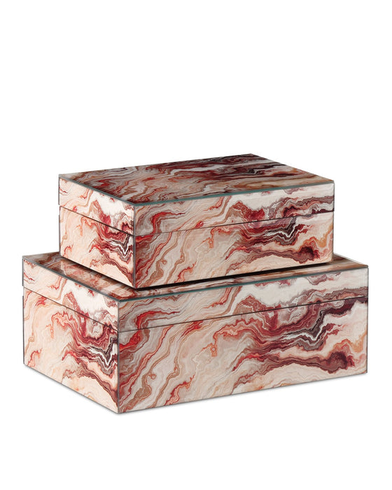 Currey and Company - 1200-0856 - Box Set of 2 - Red Swirl