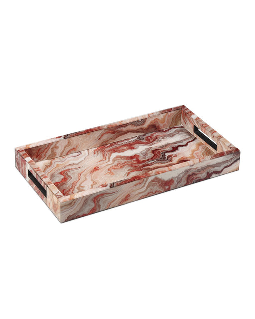 Currey and Company - 1200-0857 - Tray - Red Swirl