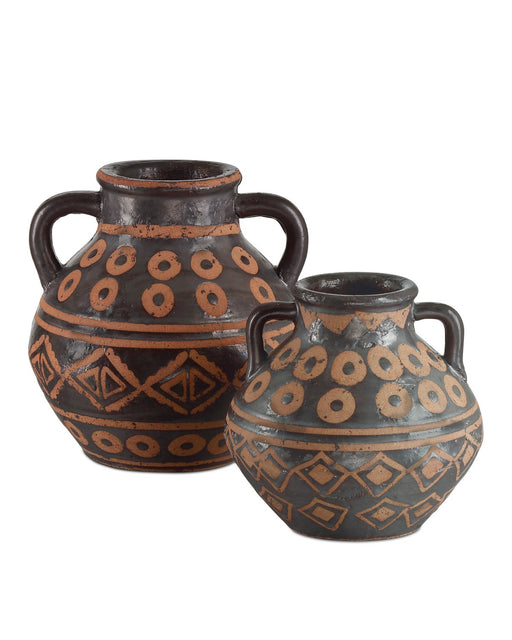Currey and Company - 1200-0881 - Vase Set of 2 - Black/Brown