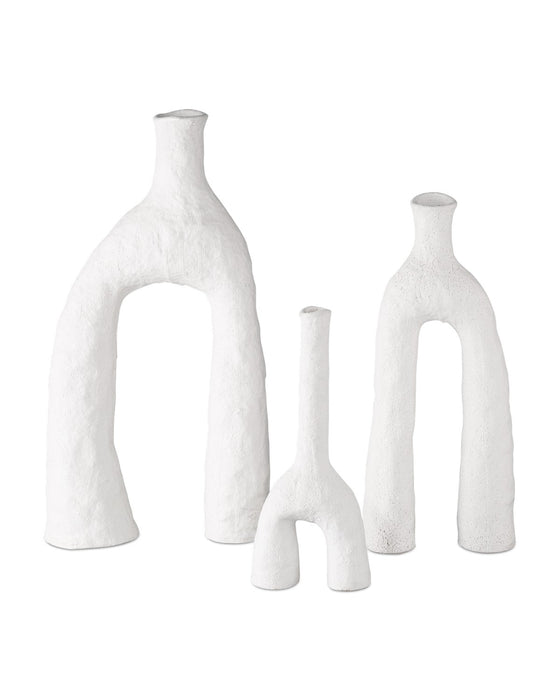 Currey and Company - 1200-0889 - Vase Set of 3 - Matte White