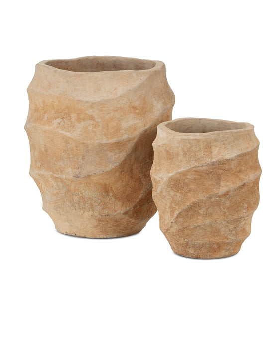 Currey and Company - 2200-0027 - Planter Set of 2 - Antique Sand