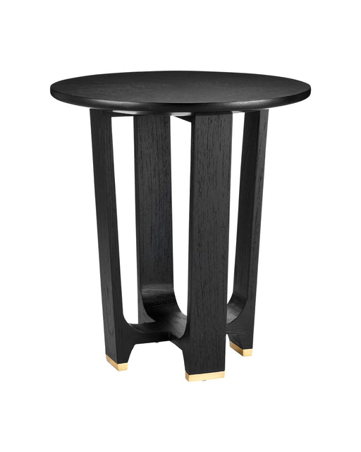 Currey and Company - 3000-0259 - Accent Table - Blake - Matte Caviar Black/Polished Brass