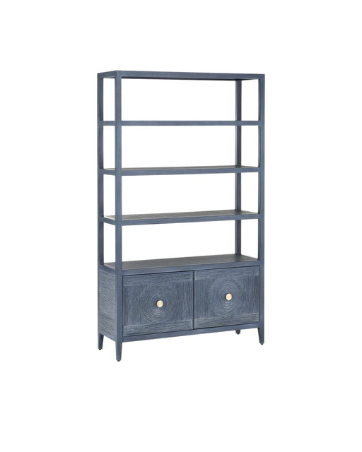 Currey and Company - 3000-0265 - Etagere - Santos - Vintage Navy/Brushed Brass