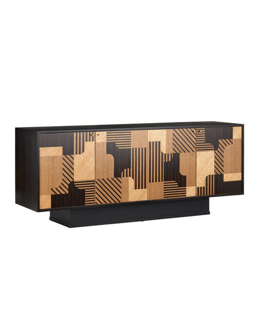 Currey and Company - 3000-0277 - Credenza - Memphis - Natural/Espresso/Polished Brass