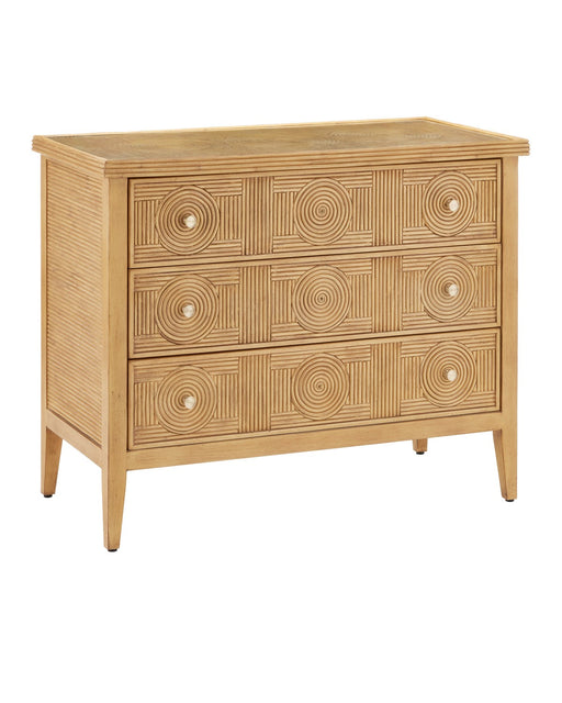 Currey and Company - 3000-0290 - Chest - Sea Sand/Brass/Clear