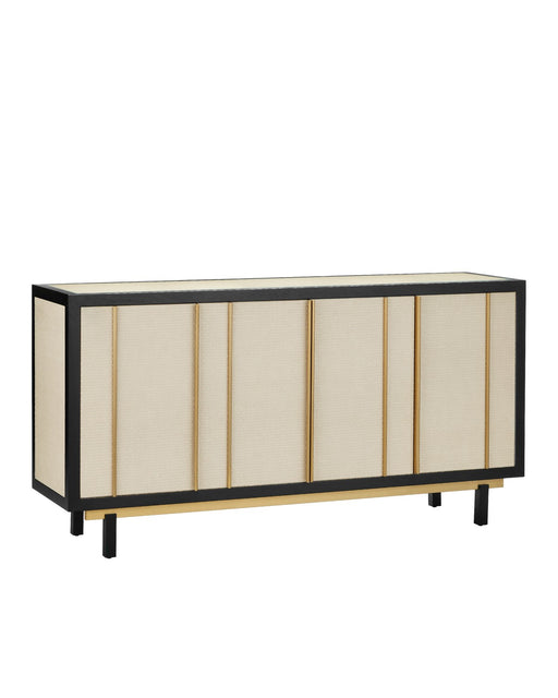 Currey and Company - 3000-0300 - Credenza - Ivory/Black/Satin Brass/Natural/Clear